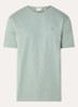 T-shirt met logoborduring - Lichtgrijs