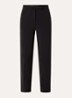 Alya high waist slim fit cropped chino met steekzakken - Zwart