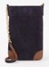 Charlotte crossbody telefoonhoes van suède - Donkerblauw