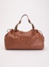 Chiara handtas van leer met logo - Roodbruin