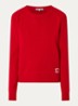 Fijngebreide pullover van wol met logo - Rood