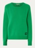 Fijngebreide pullover van wol met logo - Groen