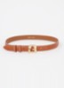 Lauren riem van leer met logo  - Roestbruin