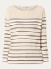 Levia fijgebreide pullover in linnenblend met streepprint - Beige