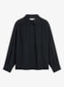 Lilie blouse in zijdeblend met plooien - Zwart