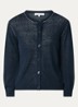 Lorys fijngebreid vest in linnenblend - Donkerblauw