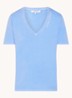 Maurine T-shirt met V-hals en borduring - Blauw