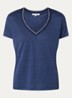 Mirana T-shirt van linnen met lurex  - Indigo