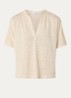 Mirora T-shirt van linnen - Creme