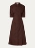Rana midi blousejurk met strikceintuur - Donkerbruin