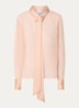 GZchif semi-transparante blouse met sjaalkraag - Oudroze