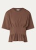 GZinez T-shirt met plooidetail - Lichtbruin