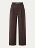 Paula high waist loose fit pantalon met steekzakken - Donkerbruin