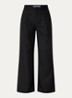 Paula high waist loose fit pantalon met steekzakken - Zwart
