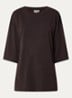 T-shirt met ronde hals - Donkerbruin