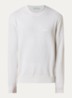 Fijngebreide pullover met logoborduring - Gebroken wit
