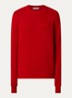 Grofgebreide trui in kasjmierblend met logo - Rood