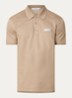 Regular fit polo van piqué katoen met logo - Beige