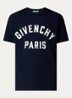 T-shirt met logoborduring - Donkerblauw