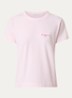 T-shirt met logoborduring - Lichtroze