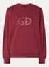 Tova sweater met logoborduring - Bordeauxrood