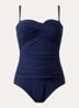 Corrigerend bandeau badpak met voorgevormde cups - Donkerblauw