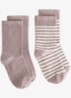 Ribgebreide sokken in 2-pack - Oudroze