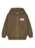 Vest met capuchon en logo - Bruin