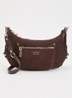 Marsha Mini crossbodytas van suède met leren details - Donkerbruin