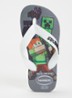 Minecraft slipper met logo  - Grijs