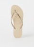 Slim slipper met glitter - Zand
