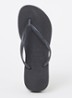 Slim slipper met logo - Zwart