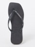 Square slipper met logo - Zwart
