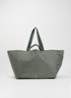 Grid L shopper met ruitdessin en water afstotende coating - Donkergroen