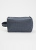 Grid M toilettas met ruitdessin - Donkerblauw