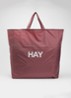 Grid XL shopper met ruitdessin en logo - Donkerrood