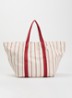 Outdoor Market Picnic shopper van canvas met streepprint - Beige