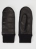 Jeanne wanten met lamsleren details - Zwart