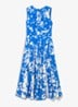 Angelica midi jurk met plooien - Blauw