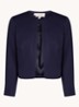 Elize cropped blazer met structuur - Donkerblauw