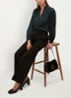 Gwen blouse met opstaande kraag - Donkergroen