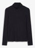 Kiera ribgebreide longsleeve met col - Donkerblauw