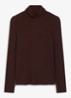 Kiera ribgebreide longsleeve met col - Bruin