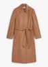 Livia mantel van wol met strikceintuur - Camel