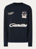 Ghandi longsleeve met front- en backprint - Donkerblauw