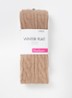 Kabelgebreide maillot in wolblend - Beige