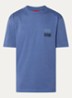 Dusplito T-shirt met logo- en backprint - Staalblauw