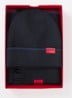 Fijngebreide muts en sjaal 172 x 23 cm in giftbox - Donkerblauw