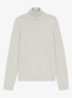 Regular-fit trui van scheerwol met col - Creme