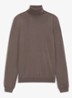 Regular-fit trui van scheerwol met col - Taupe